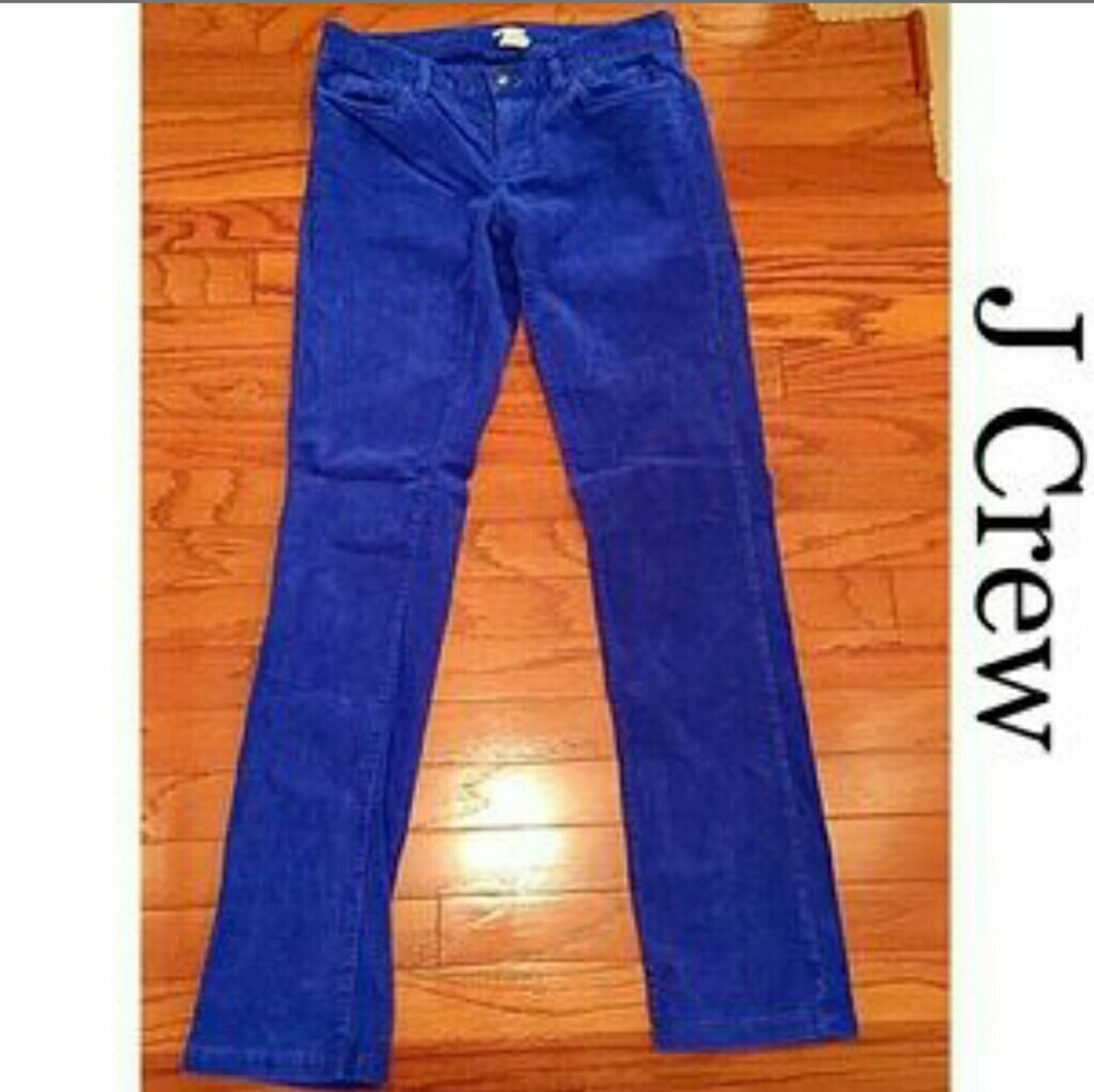 Cobalt blue corduroy matchstick pants
